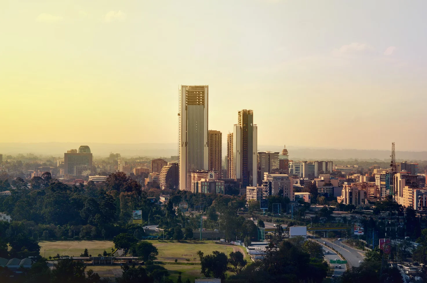 Current time in Nairobi, Kenya – city skyline